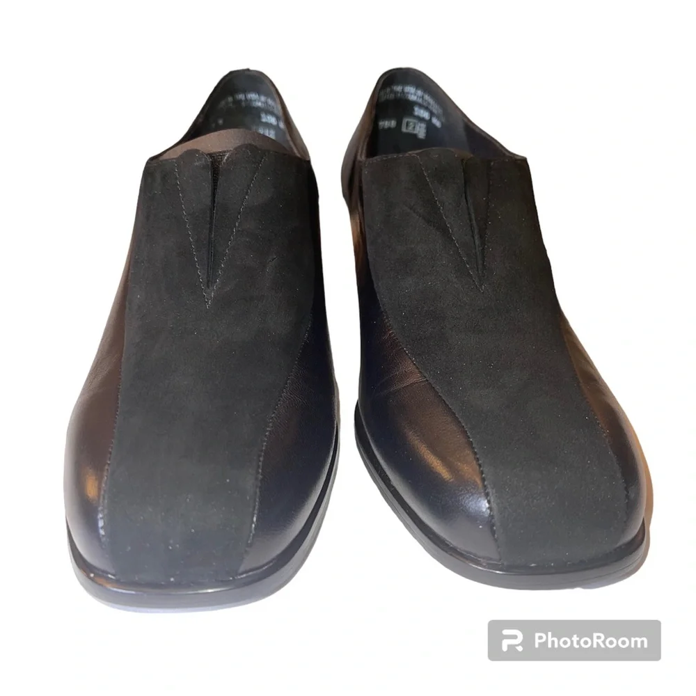 New Munro Solano Black Kid / Suede Upper Comfortable Dress Shoes Women’s Size 7W - Picture 2 of 15